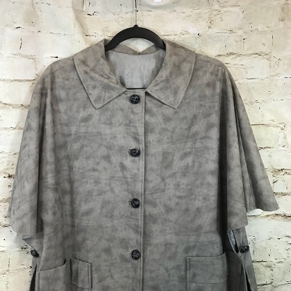 VINTAGE A Jacs Cotton Cape Lined Jacket button open sides - Picture 2 of 8